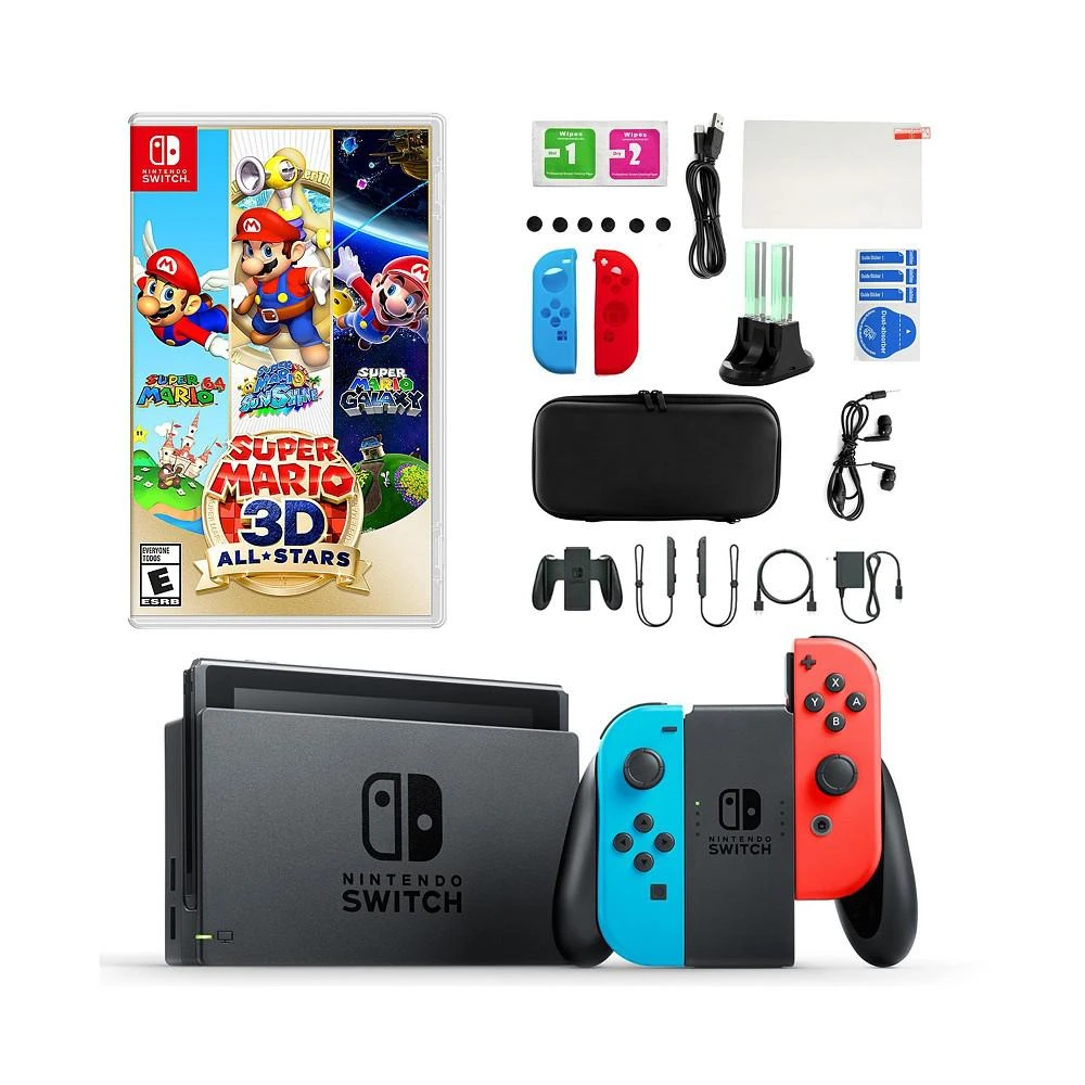 商品Nintendo|Switch in Neon with Super Mario 3D All Stars & Accessories,价格¥3441,第1张图片