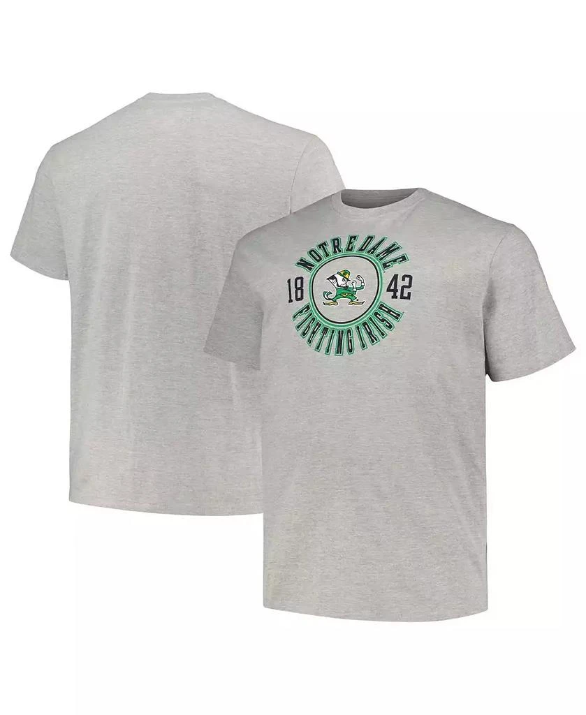 商品CHAMPION|Men's Heather Gray Notre Dame Fighting Irish Big and Tall Circle Logo T-shirt,价格¥225,第1张图片