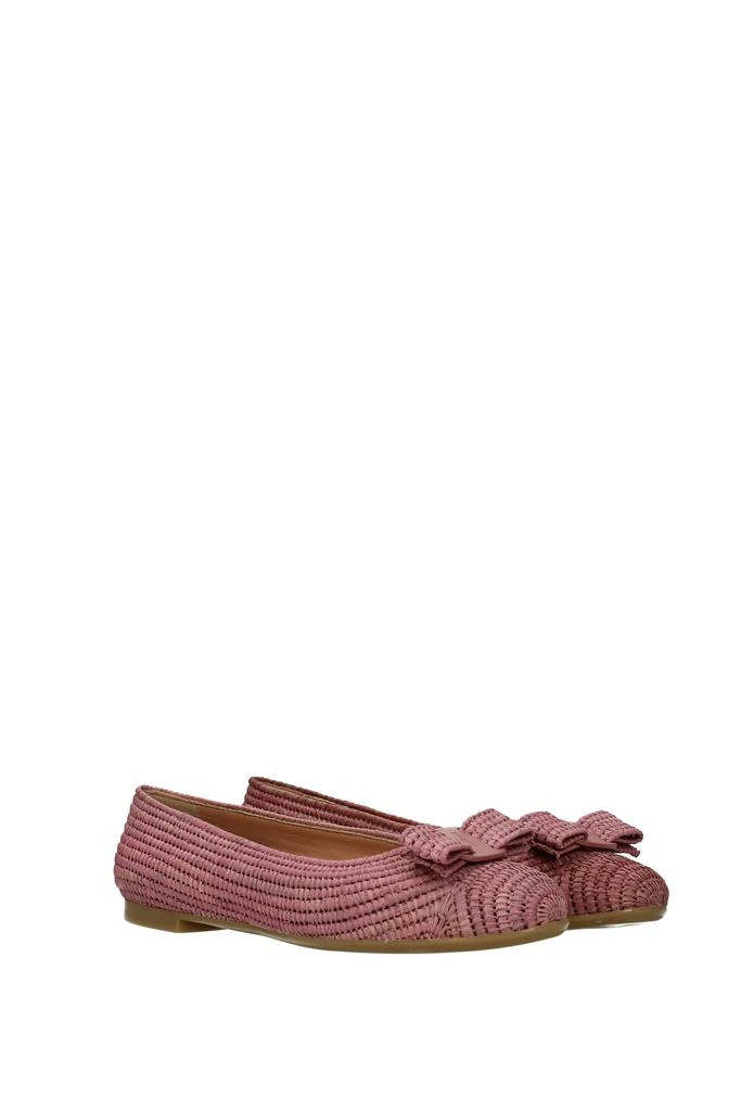 商品Salvatore Ferragamo|Ballet flats varina Raffia Pink Desert Rose,价格¥2560,第2张图片详细描述