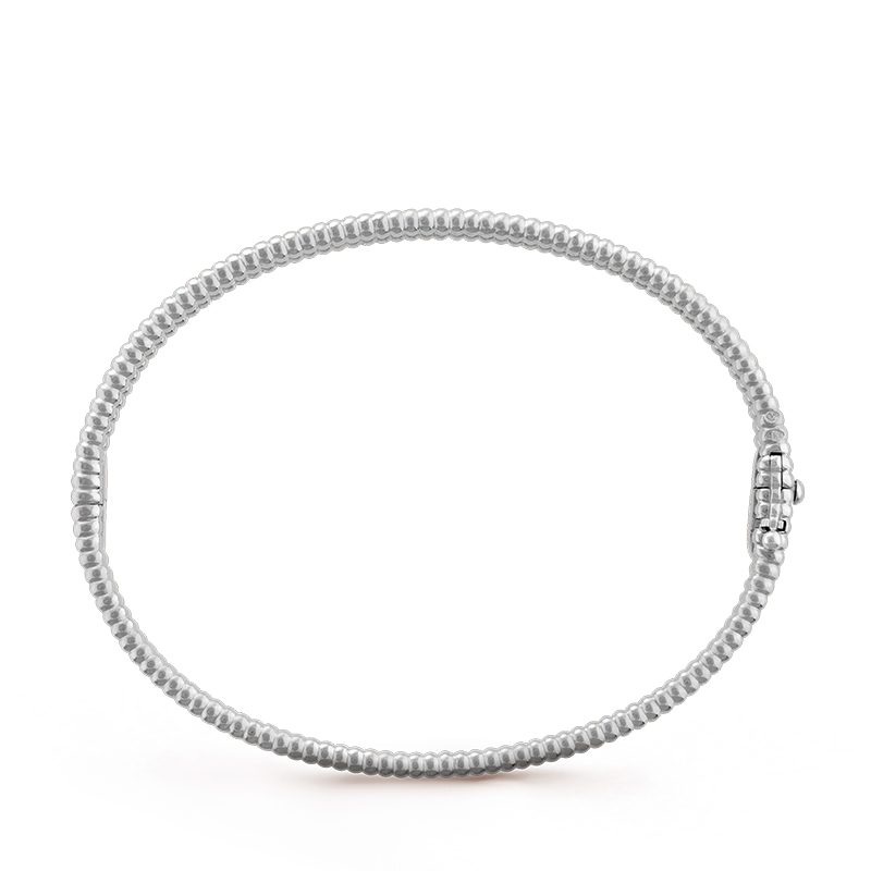 Van Cleef & Arpels/梵克雅宝 Perlée diamants系列 18K金白金镶嵌单排钻石手镯VCARP27J00商品第2张图片规格展示