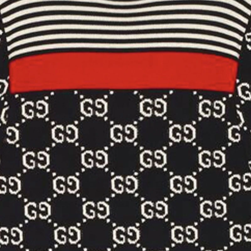 商品[国内直发] Gucci|古驰 Logo条纹针织毛衣 男款 深蓝色,价格¥9315,第6张图片详细描述