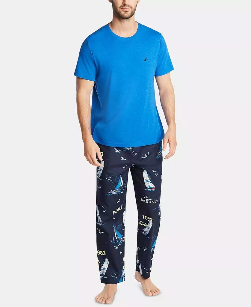 商品Nautica|Men's Cotton Sailboat-Print Pajama Pants,价格¥146,第4张图片详细描述