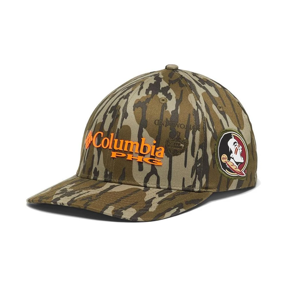 商品Columbia|Men's Mossy Oak Camo Florida State Seminoles Bottomland Flex Hat,价格¥257,第1张图片