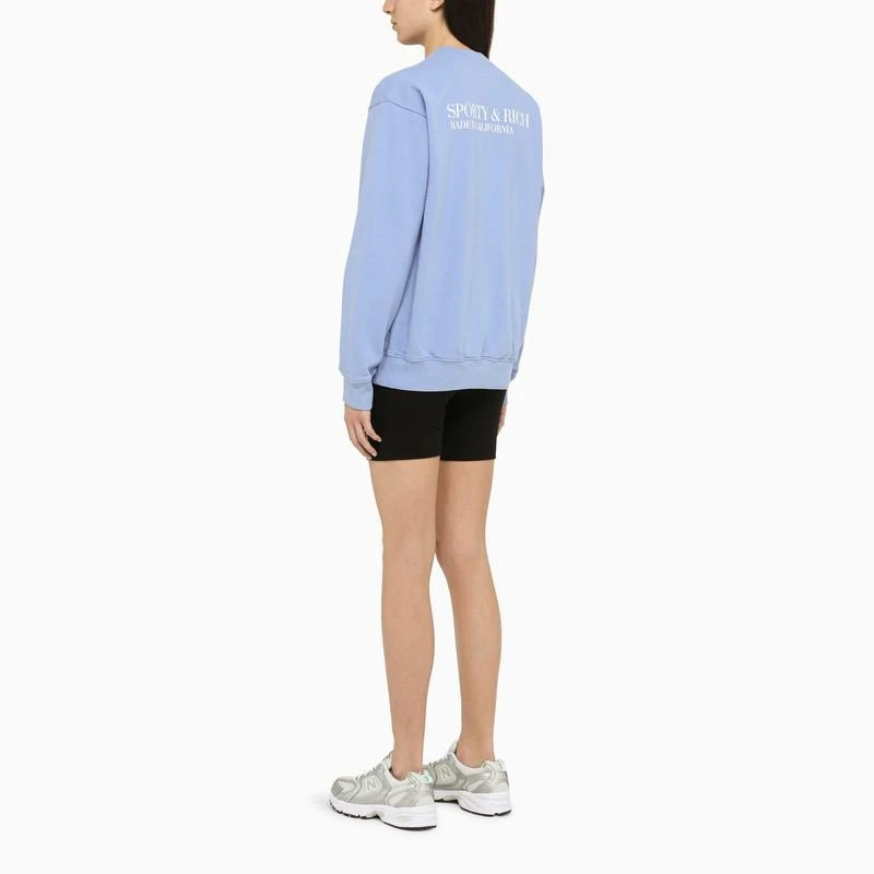 商品Sporty & Rich|Sporty & Rich Periwinkle crew neck sweatshirt with logo,价格¥1163,第2张图片详细描述