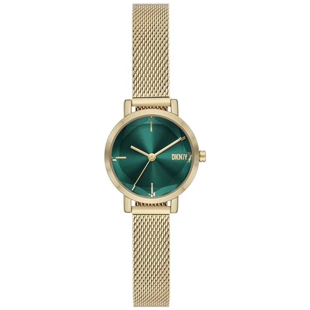 商品DKNY|Women's Soho Three-Hand Gold-Tone Stainless Steel Mesh Watch and Strap Set, 24mm,价格¥695,第2张图片详细描述