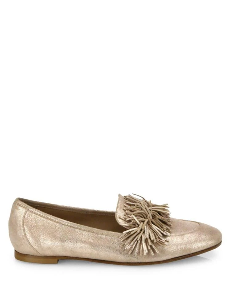 商品Aquazzura|Wild Shimmer Suede Loafer Flats,价格¥1948,第5张图片详细描述