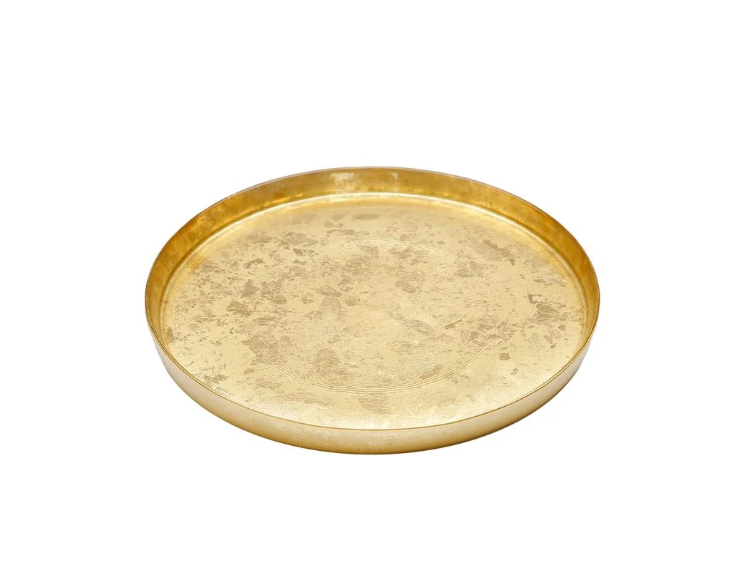 商品Classic Touch Decor|Set of 4 Gold Glitter Salad Plates with Raised Rim,价格¥363,第2张图片详细描述