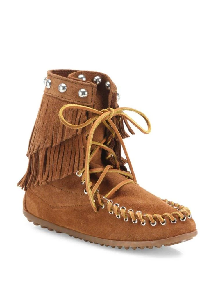 商品Rebecca Minkoff|Tramper Double Fringe Suede Booties,价格¥585,第1张图片