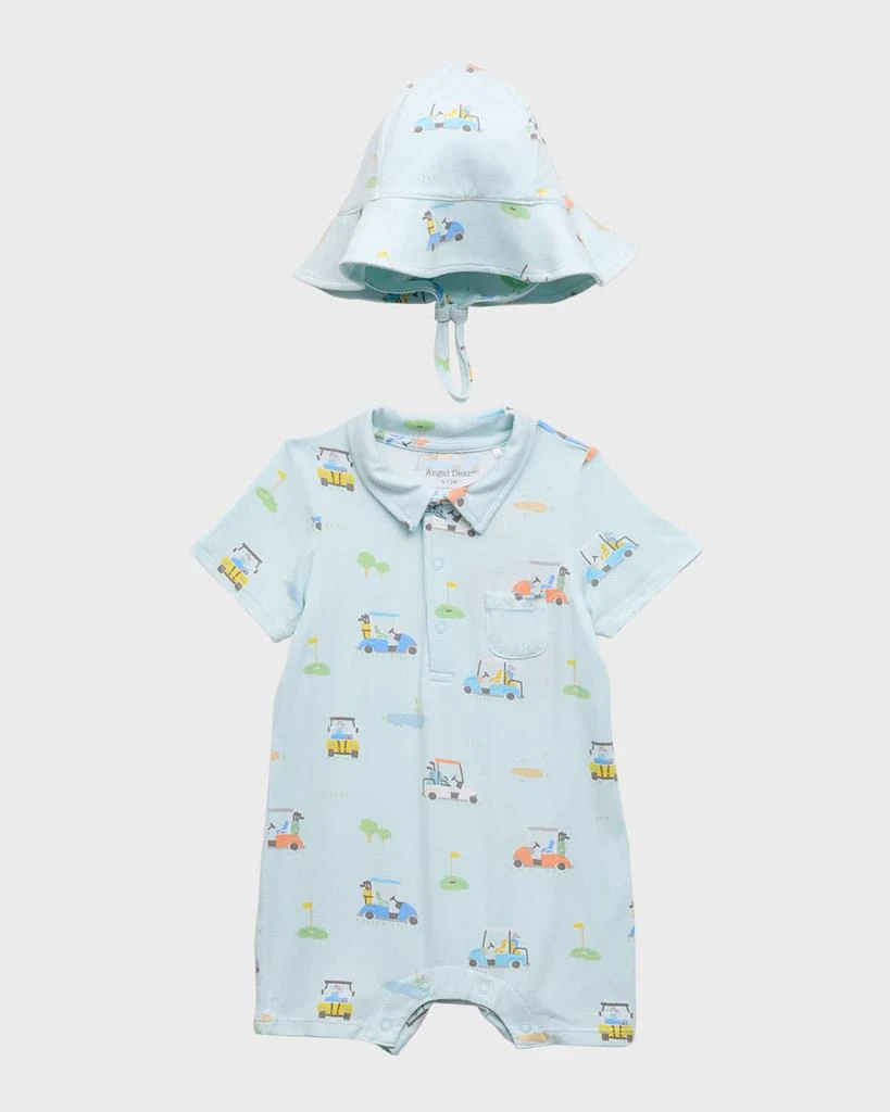 商品Angel Dear|Boy's Golf Cart Polo Shortie with Sunhat, Size Newborn-24M,价格¥194,第1张图片