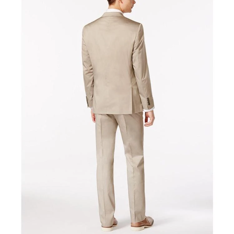 商品Calvin Klein|X-Fit Solid Tan Slim-Fit Suit,价格¥733,第4张图片详细描述