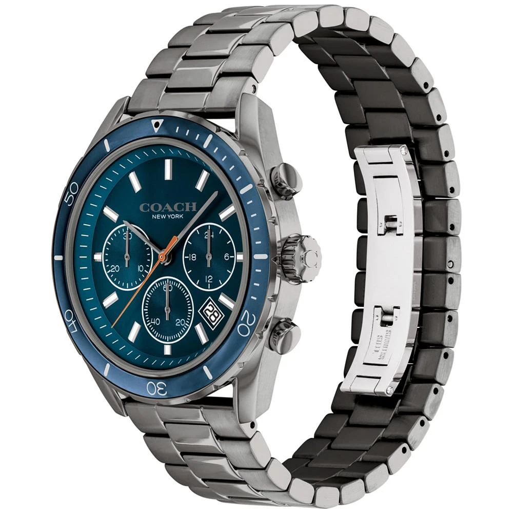 商品Coach|Men's Preston Chronograph Gray-Tone Bracelet Watch 44mm,价格¥1831,第3张图片详细描述