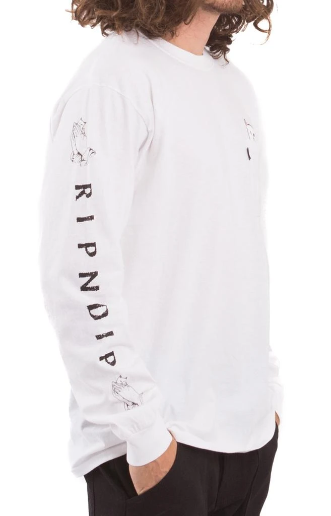 商品RIPNDIP|Lord Nermal Pocket L/S Shirt - White ,价格¥187,第2张图片详细描述