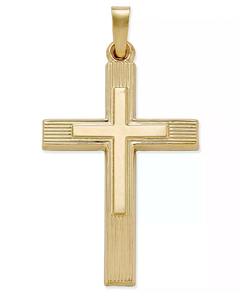商品Macy's|Two Tone Cross Charm Pendant in 14k Yellow and White Gold,价格¥1563,第1张图片