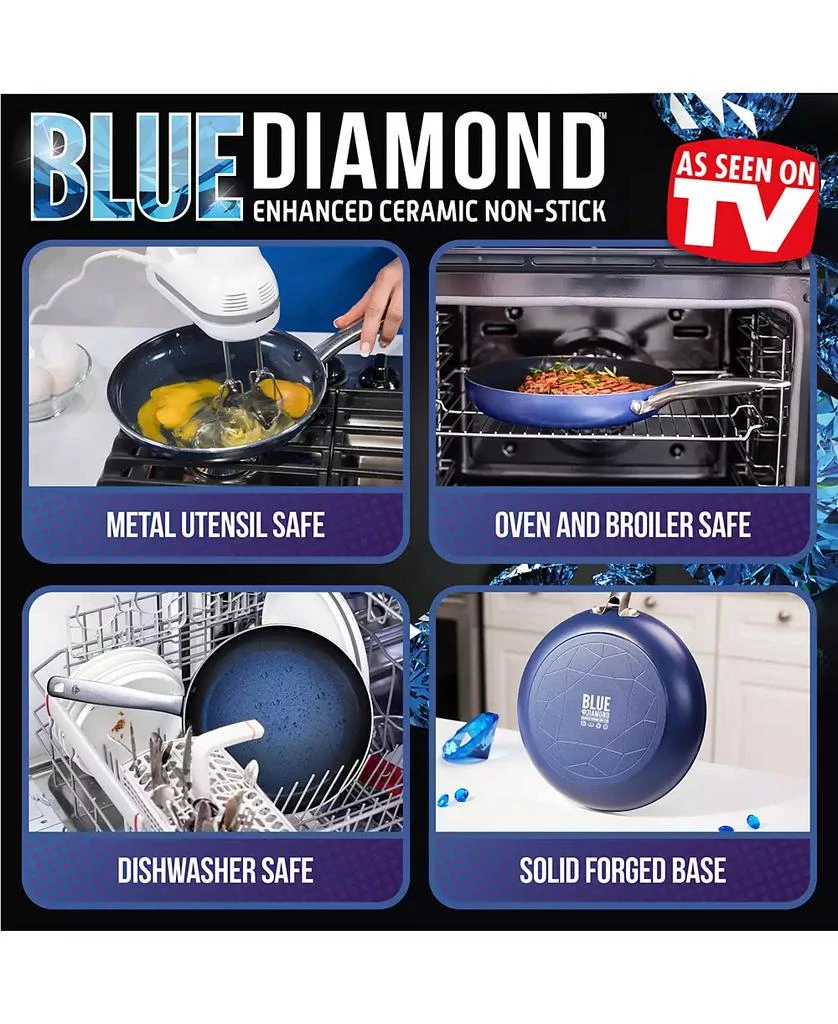 商品Blue Diamond|Diamond-Infused Ceramic NonStick Covered 5-Qt. Sauté Pan,价格¥296,第3张图片详细描述