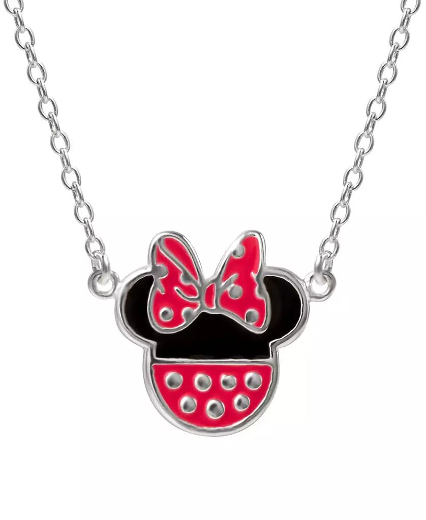 商品Disney|Minnie Mouse Enamel Pendant Necklace in Sterling Silver, 16" + 2" extender,价格¥314,第1张图片