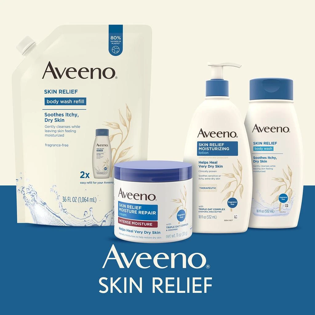 Aveeno Skin Relief Moisturizing Lotion for Very Dry Skin with Soothing Triple Oat & Shea Butter Formula, Dimethicone Skin Protectant Helps Heal Itchy, Dry Skin, Fragrance-Free, 18 fl. oz 商品