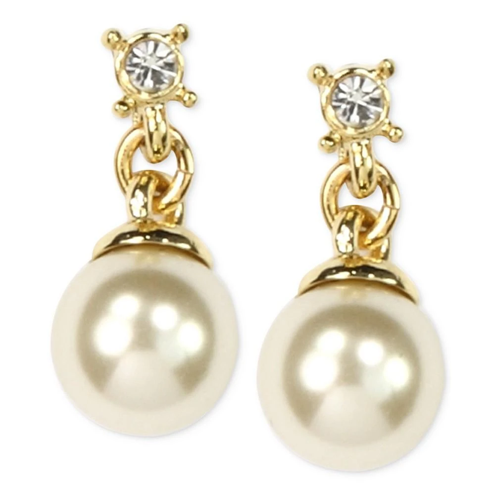 商品Anne Klein|Gold-Tone Imitation Pearl Drop Earrings,价格¥104,第1张图片