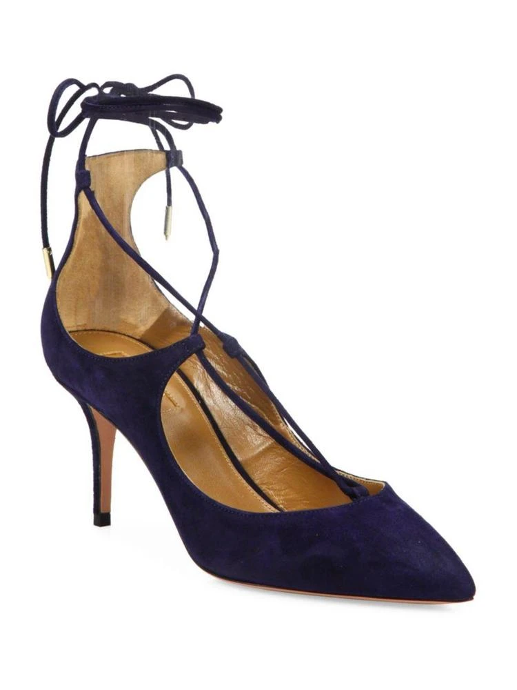 商品Aquazzura|Christy Suede Lace-Up Pumps,价格¥2083,第1张图片