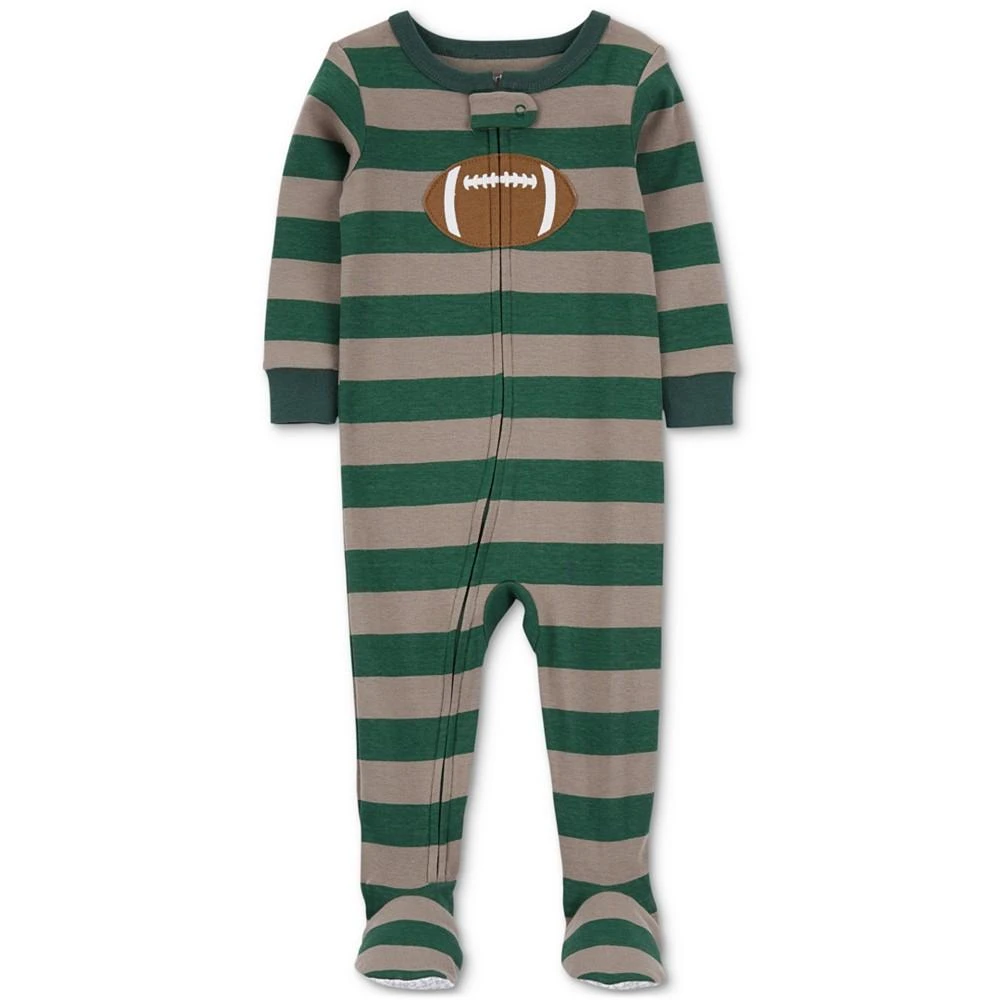 商品Carter's|Toddler Boys 1-Piece Football 100% Snug-Fit Cotton Footed Pajama,价格¥52,第1张图片