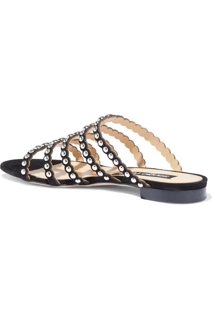 商品Sergio Rossi|Scalloped studded suede slides,价格¥1705,第3张图片详细描述