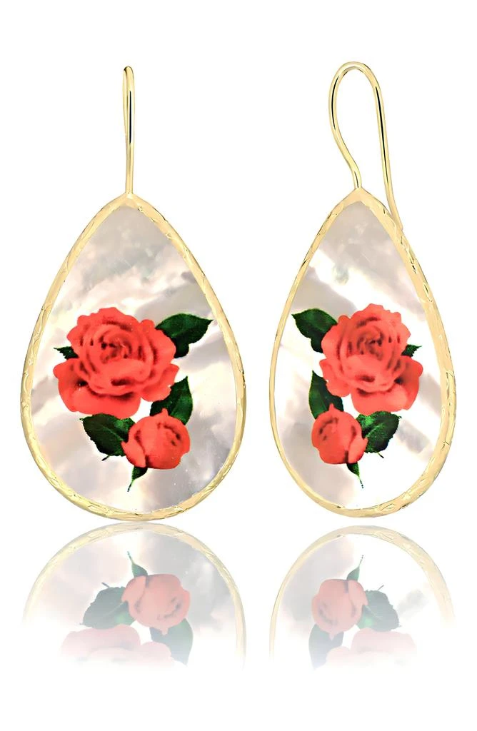 商品Gabi Rielle|Rose Mother of Pearl Drop Earrings,价格¥396,第1张图片