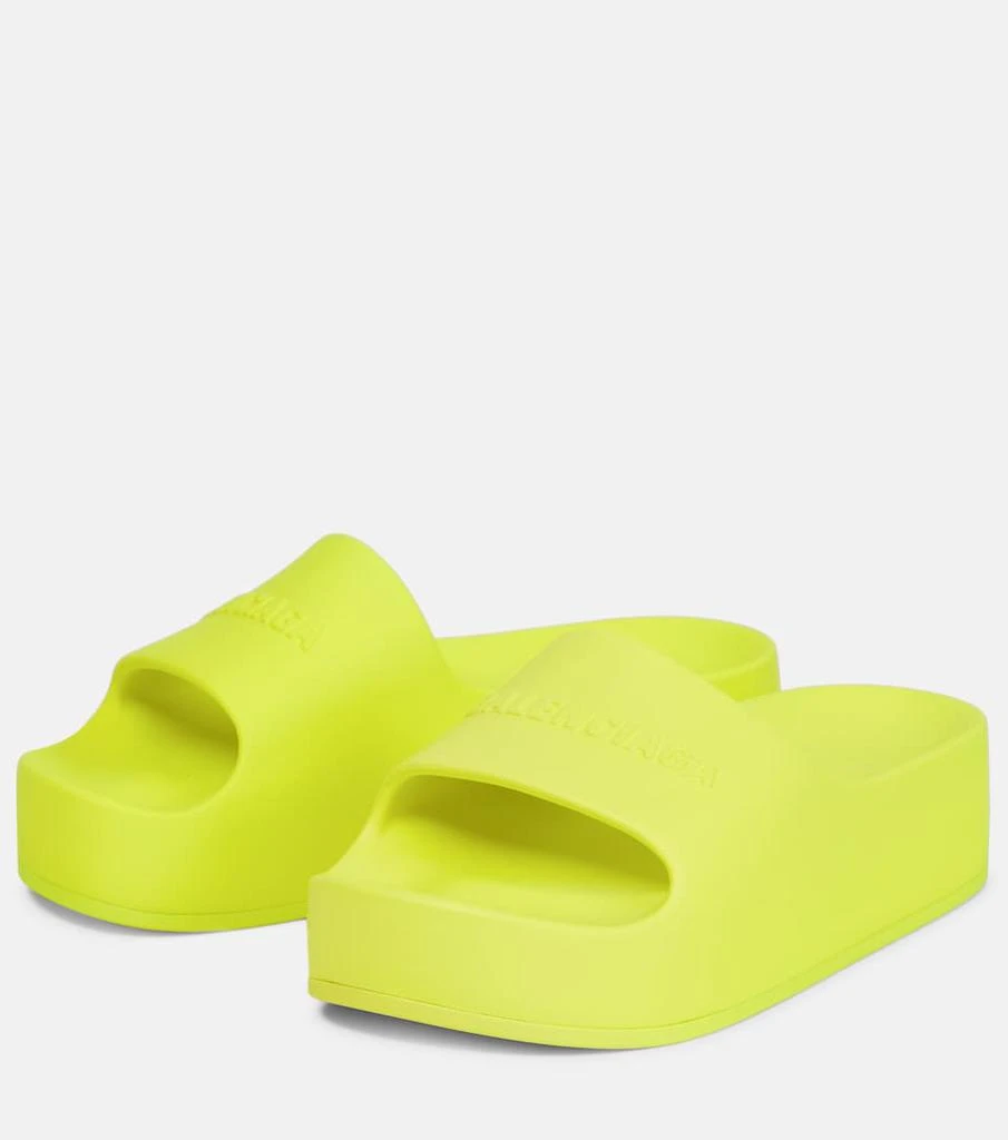 商品Balenciaga|Logo rubber platform slides,价格¥2708,第5张图片详细描述