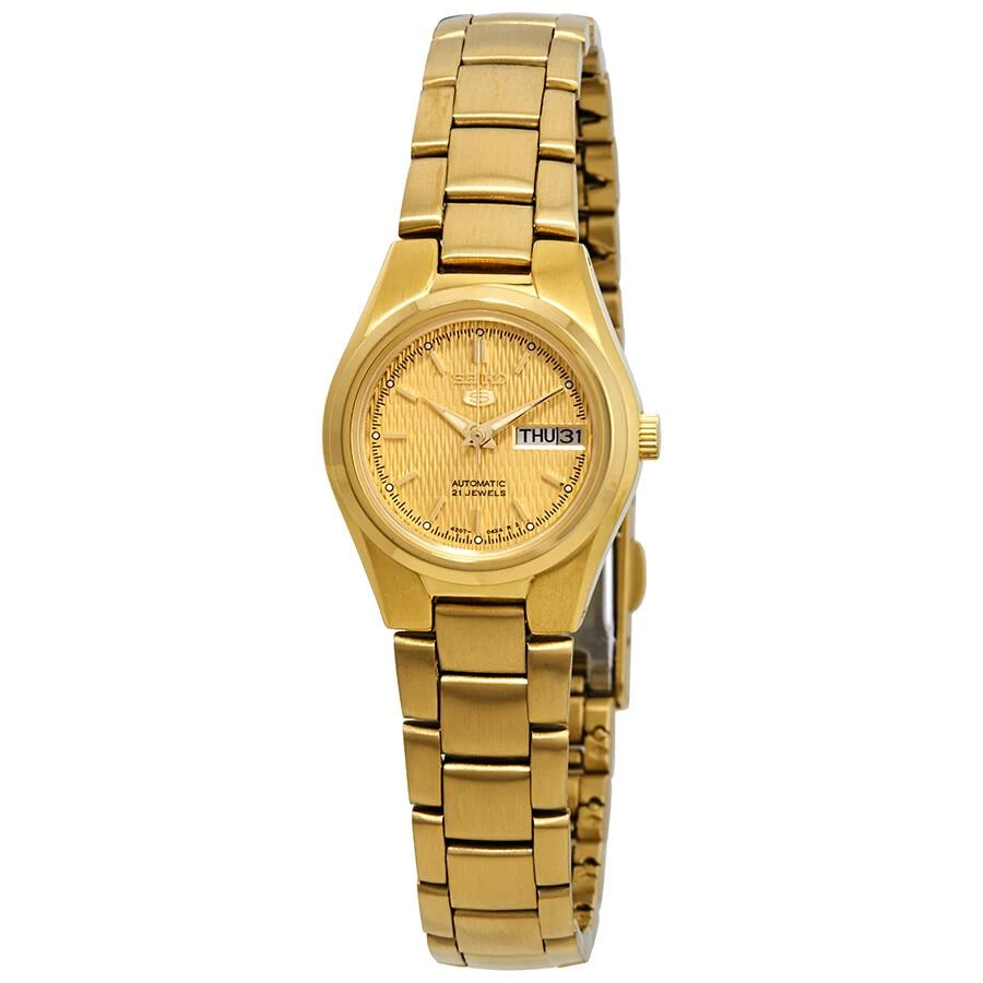 商品Seiko|Series 5 Automatic Gold Dial Ladies Watch SYMC18,价格¥886,第1张图片