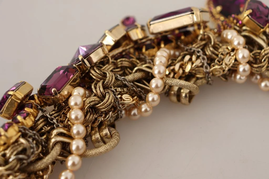 Dolce & Gabbana Gold Brass Sicily Purple Crystal Necklace 商品