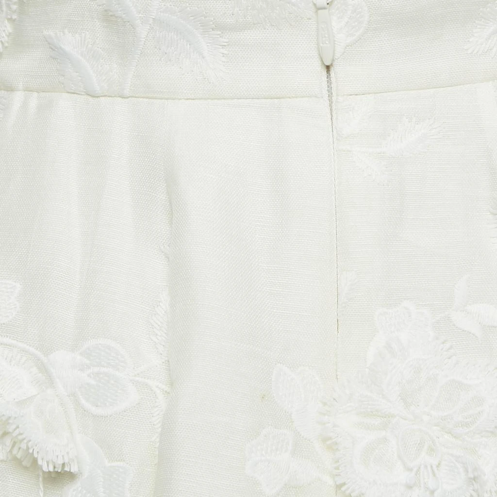 商品[二手商品] Zimmermann|Zimmermann White Applique Detail Lenin Flared Skirt M,价格¥3320,第3张图片详细描述