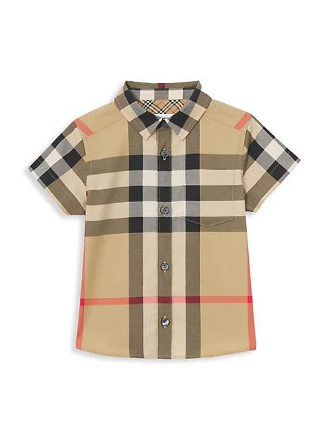 商品Burberry|Baby's & Little Boy's Mini Owen Oversized Vintage-Check Short-Sleeve Shirt,价格¥1456,第1张图片