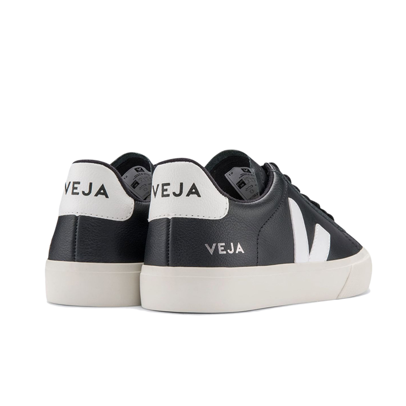 VEJA CAMPO系列 女士黑白皮革拼色低帮系带休闲鞋商品第2张图片规格展示