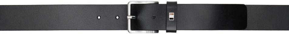 商品Hugo Boss|Black Italian-Leather Signature-Stripe Hardware Belt,价格¥466,第1张图片