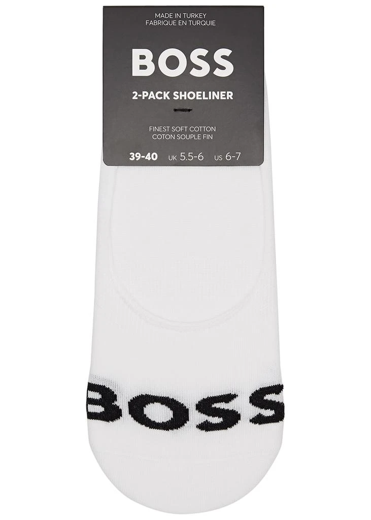 商品Hugo Boss|White logo-intarsia cotton-blend trainer socks,价格¥138,第1张图片