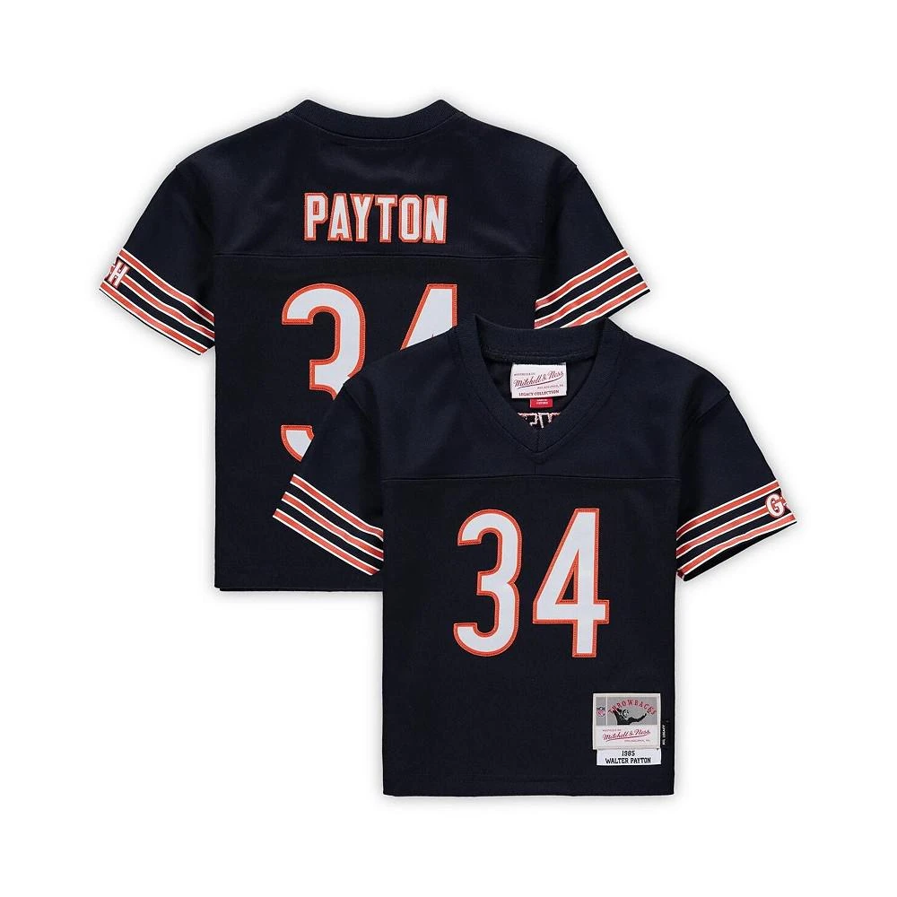 商品Mitchell & Ness|Toddler Boys and Girls Walter Payton Navy Chicago Bears 1985 Retired Legacy Jersey,价格¥601,第2张图片详细描述