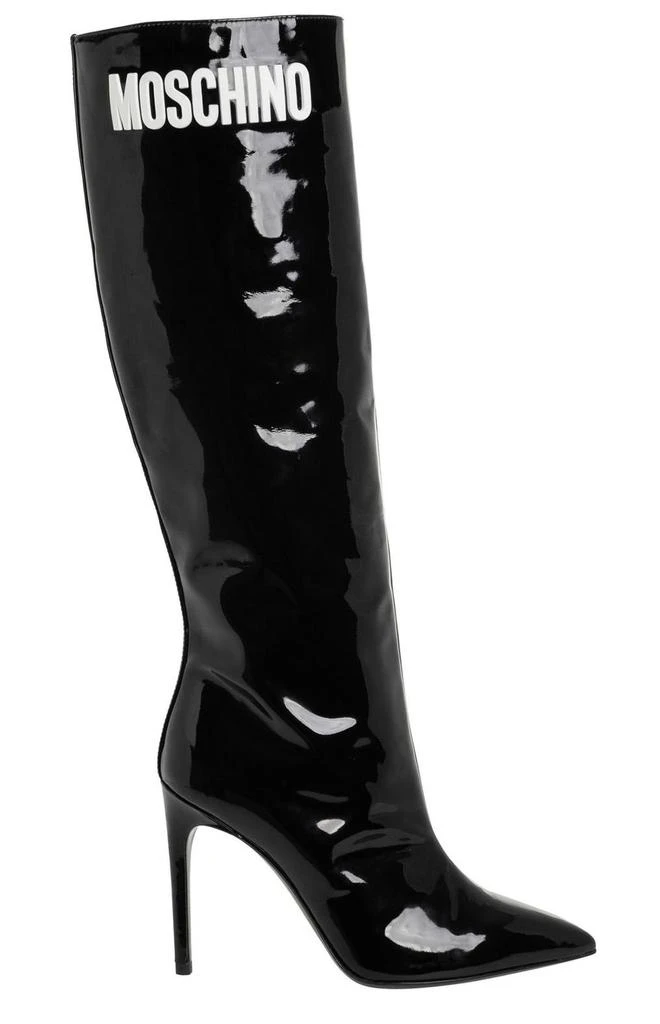 商品Moschino|Moschino Logo Detailed Heeled Pointed-Toe Boots,价格¥3497,第1张图片