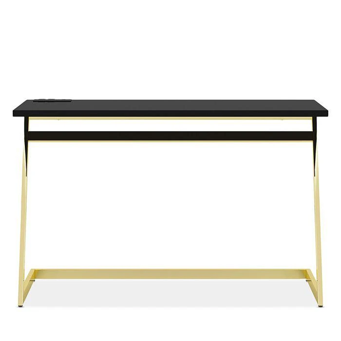 商品Sparrow & Wren|Union Black and Brass Writing Desk with USB Ports,价格¥3516,第3张图片详细描述
