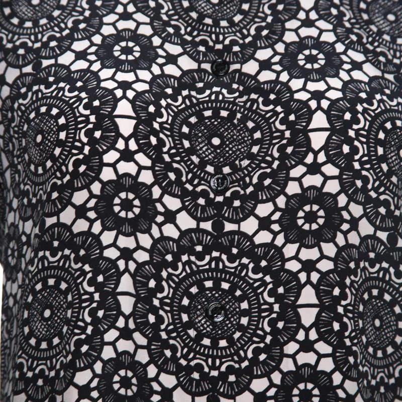 商品[二手商品] Burberry|Burberry Bicolor Kensington Lace Print Silk Long Sleeve Shirt S,价格¥1548,第4张图片详细描述