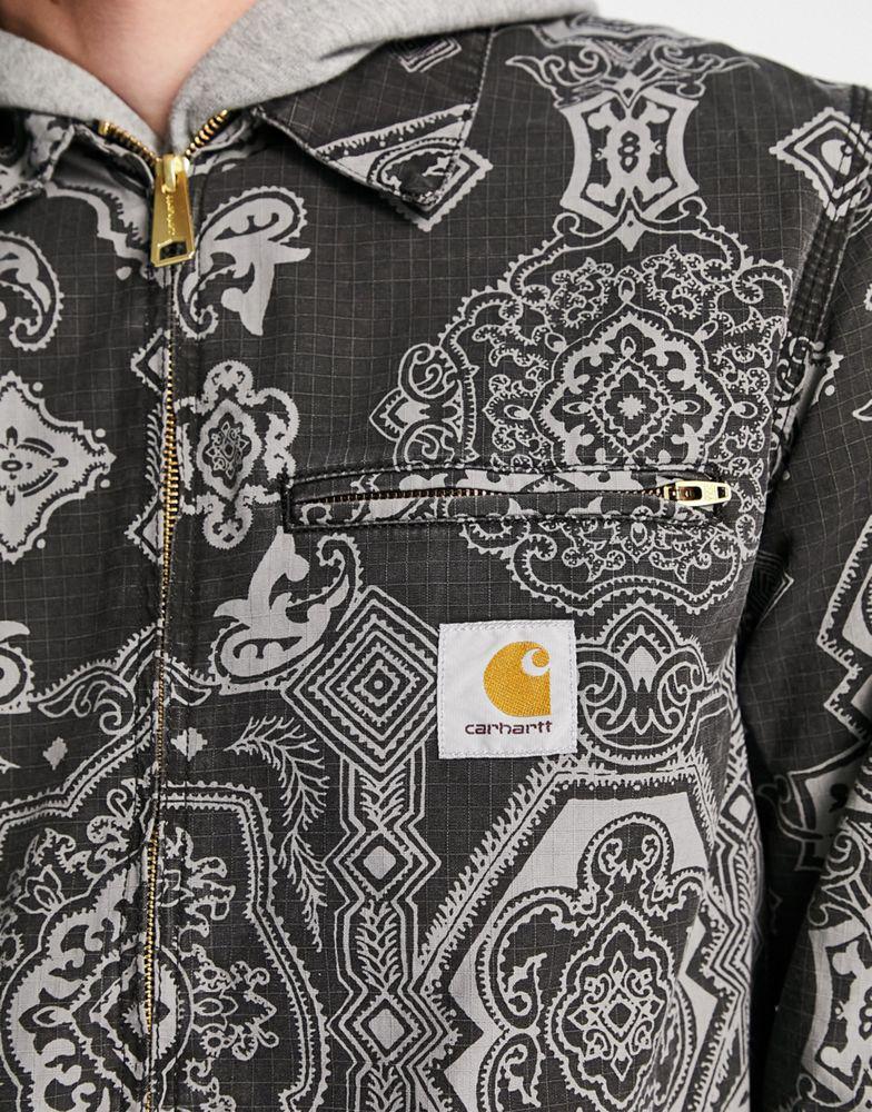 Carhartt WIP Detroit paisley jacket in black商品第3张图片规格展示