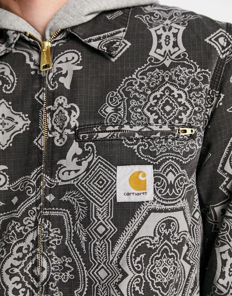 商品Carhartt WIP|Carhartt WIP Detroit paisley jacket in black,价格¥890,第3张图片详细描述