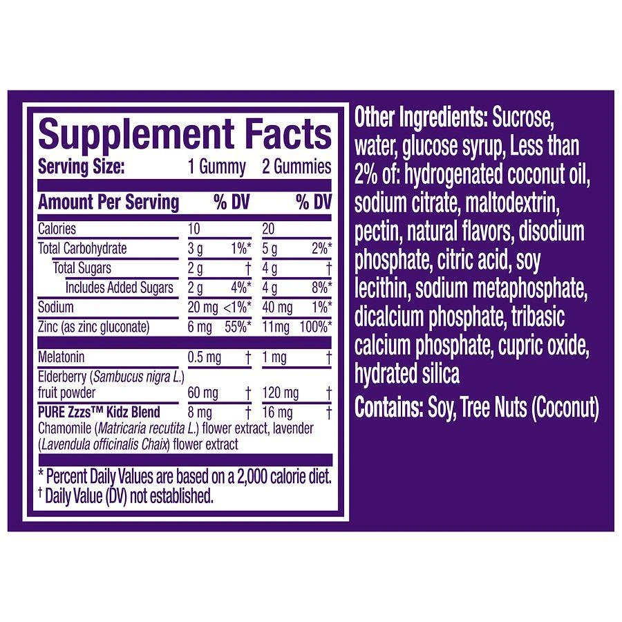 商品PURE Zzzs|Kidz + Immunity Melatonin Gummies Berry,价格¥38,第2张图片详细描述
