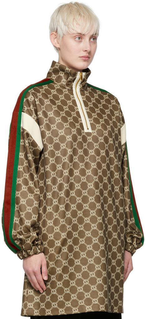商品Gucci|棕色 Web 连衣裙,价格¥16986,第4张图片详细描述