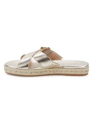 商品Stuart Weitzman|Leather Crossover Espadrille Sandals,价格¥1107,第4张图片详细描述