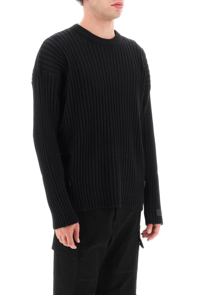 商品Versace|Ribbed-knit sweater with leather straps,价格¥5288,第3张图片详细描述