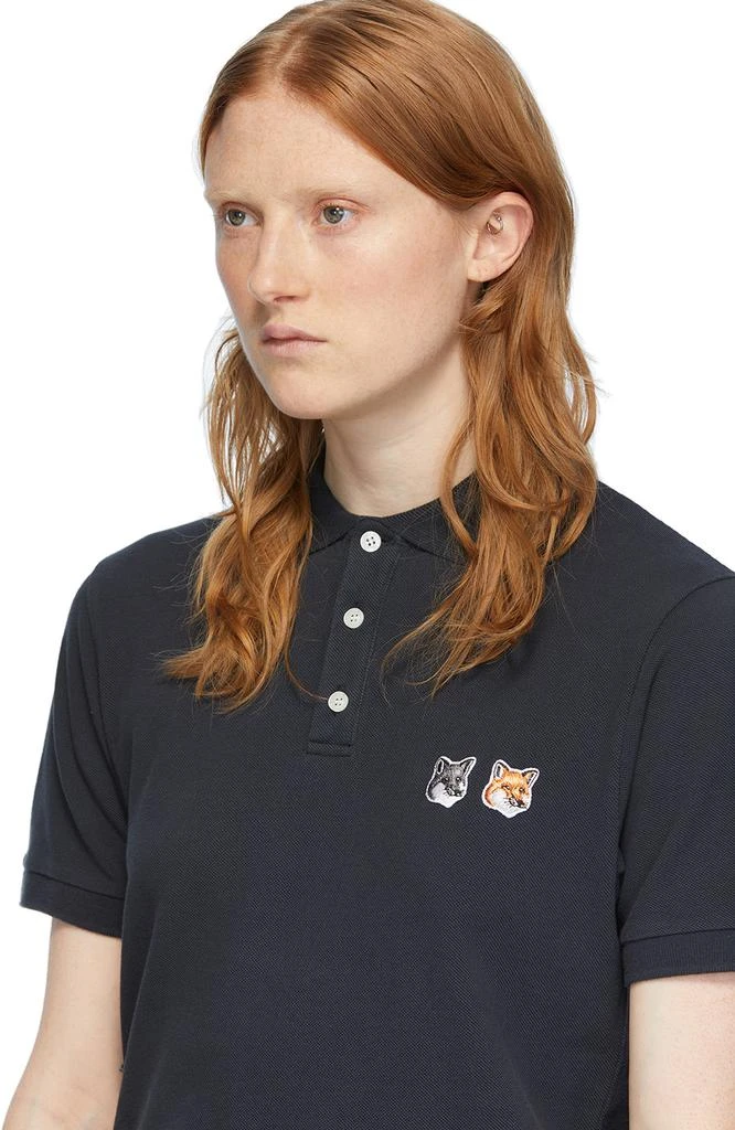 商品Maison Kitsune|Black Double Fox Head Polo,价格¥959,第4张图片详细描述