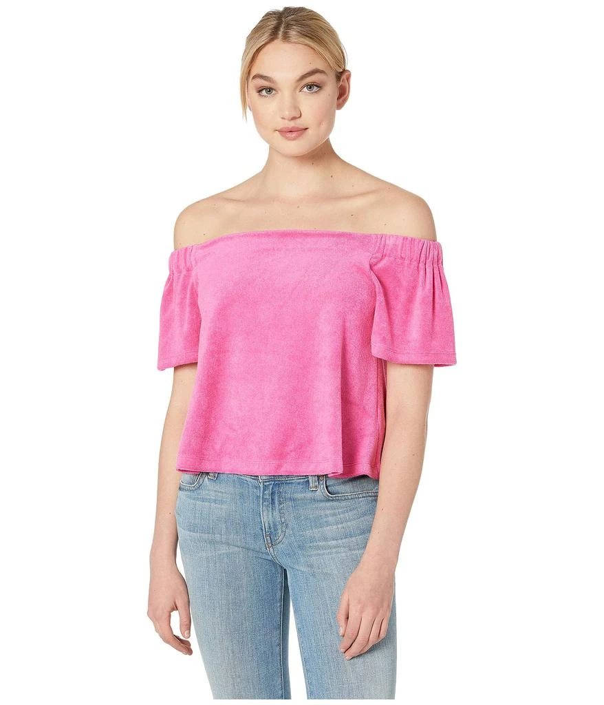 商品Juicy Couture|Track Microterry Off the Shoulder Top,价格¥152,第1张图片