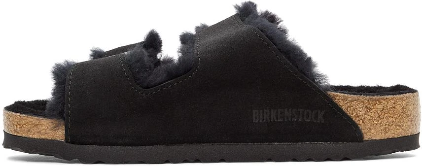 商品Birkenstock|Black Regular Shearling & Suede Arizona Fur Sandals,价格¥1474,第3张图片详细描述