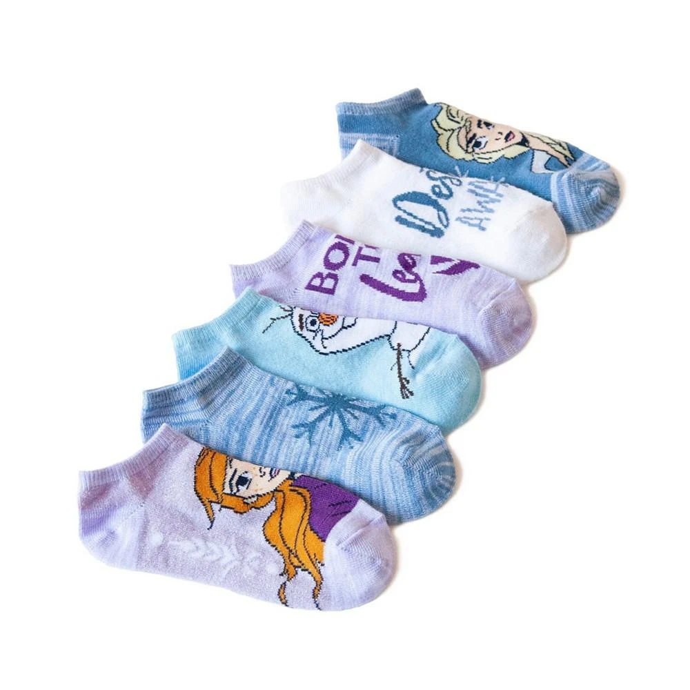 商品Disney Princess|Disney's® Frozen 6-Pack No-Show Ankle Socks, Little Girls & Big Girls,价格¥53,第2张图片详细描述