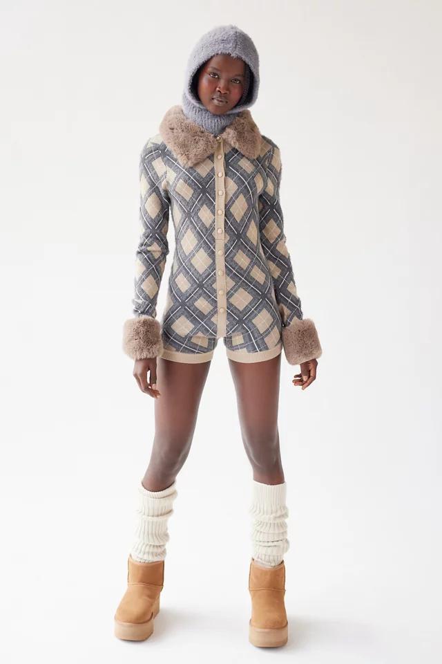 商品House Of Sunny|House Of Sunny London Faux Fur Trim Romper,价格¥432,第4张图片详细描述