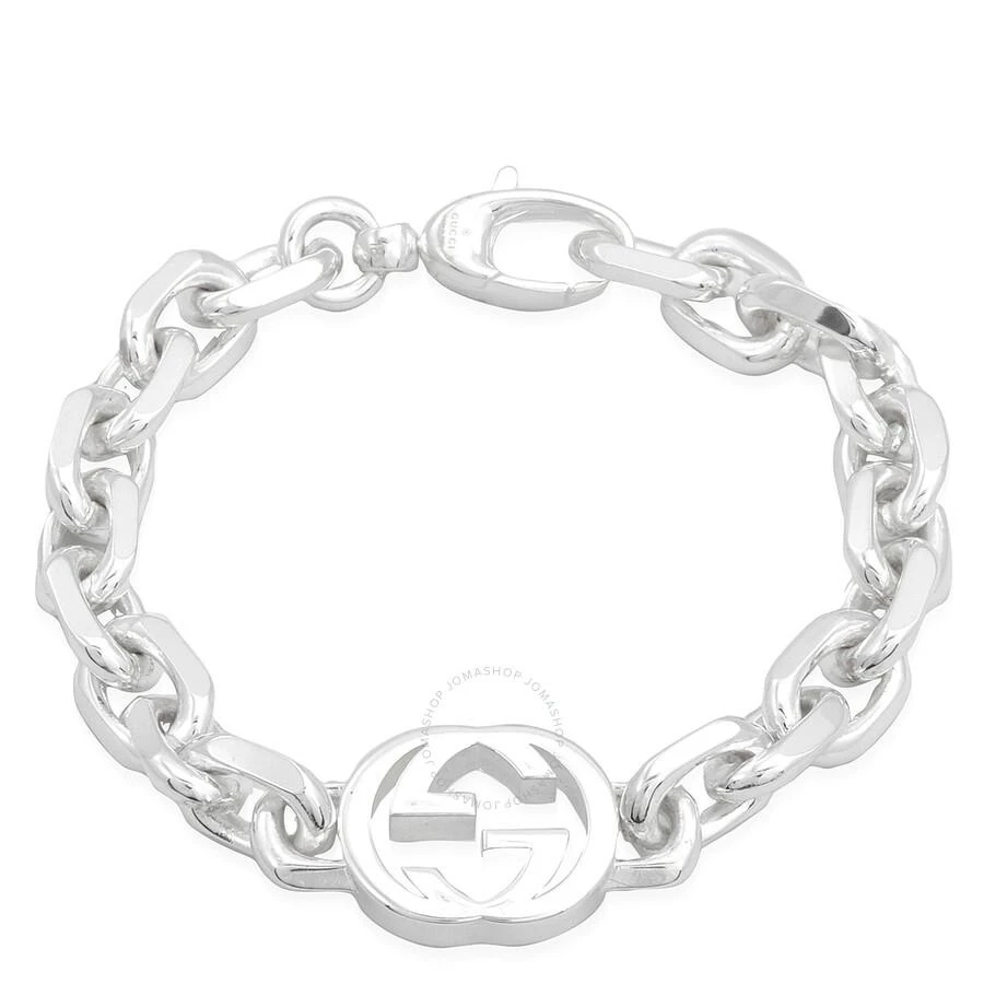 商品Gucci|Gucci Interlocking G Motif Sterling Silver Bracelet Size 19 - Yba627068002,价格¥1917,第1张图片