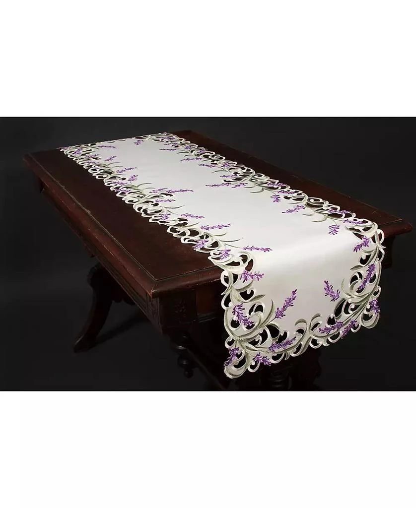 商品Xia Home Fashions|Lavender Lace Embroidered Cutwork Table Runner, 15" x 70",价格¥348,第3张图片详细描述